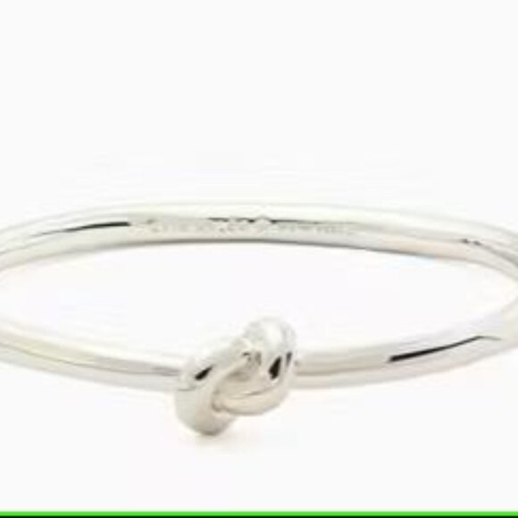 Kate Spade New York Silver Tone Sailor's Knot Hinge Bangle Silver MSRP $79 NEW - Picture 3 of 7